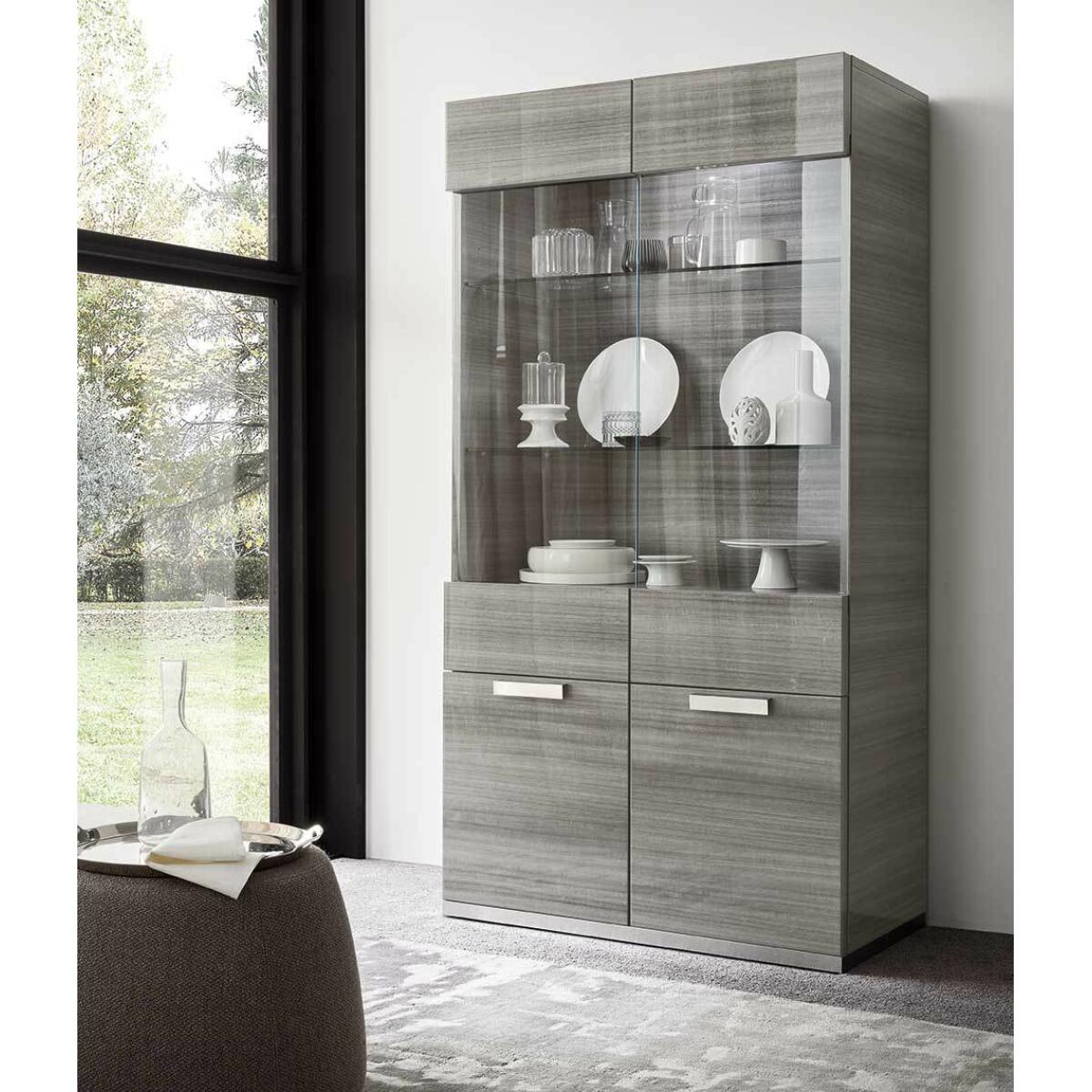 Iris Dining Table, 8 Chairs and Curio (FLOOR MODEL – In Store Only) Clearance 30