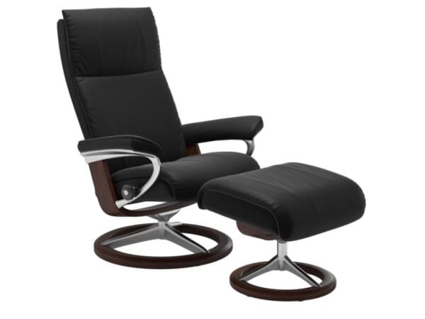 Stressless® Aura Recliner with Ottoman Recliners Customizable