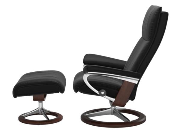 Stressless® Aura Recliner with Ottoman Recliners Customizable 3