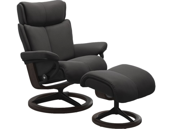 Stressless® Magic Recliner with Ottoman Recliners Customizable
