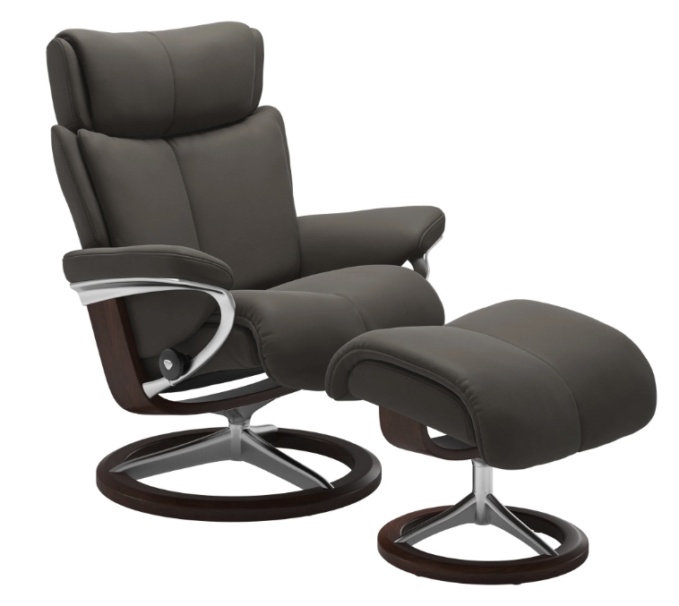 Stressless® Magic Recliner with Ottoman Recliners Customizable 3