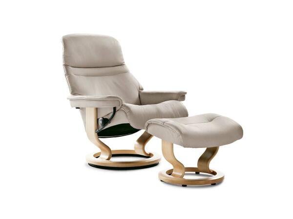 Stressless® Sunrise Recliner with Ottoman Recliners Customizable