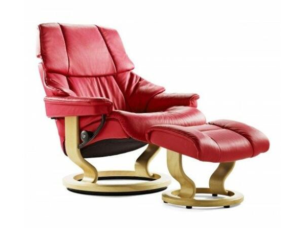 Stressless® Reno Recliner with Ottoman Recliners Customizable 3