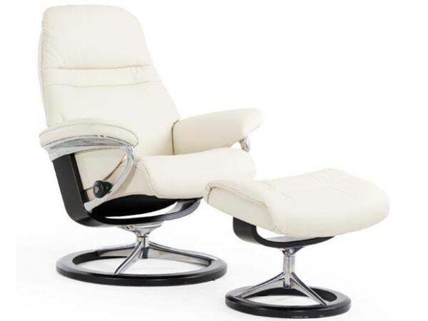 Stressless® Sunrise Recliner with Ottoman Recliners Customizable 3