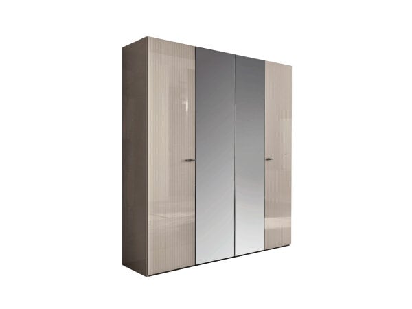 Claire 4 Door High Gloss Mirror Wardrobe Chests Alf Italia