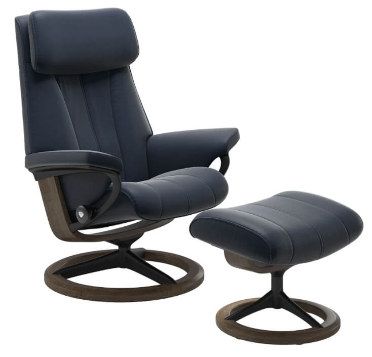 Stressless® Paul Recliner with Ottoman Recliners Customizable 3
